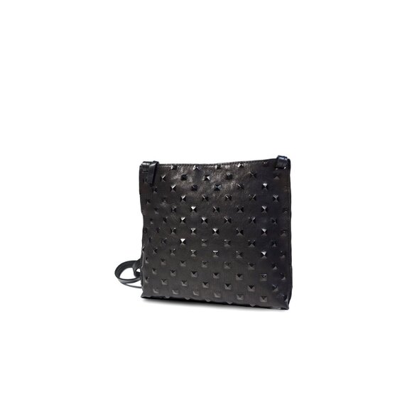 B. May Bag 'Large Strappy Pouch' Bag Black Stud Leather Crossbody - Picture 1 of 10